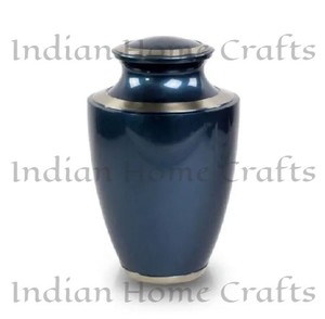 Silver Brass Cremation Urn <b>Keepsake</b> Ashes <b>Memorial</b> Vase Round Tabletop with Candle Holder 220 Cubic Inch Capacity Durable - Product Image 5
