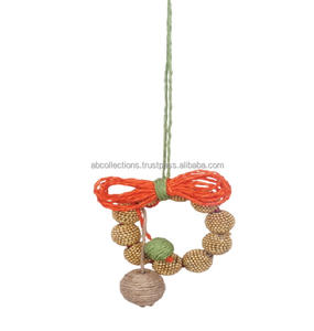 Sustainable Cane and Bead Handicraft Christmas <b>Hanging</b> <b>Ornaments</b> Wicker Decor Factory Wholesale - Product Image 1