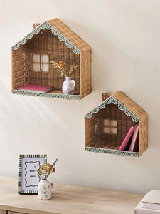 High Quality Natural Rattan House <b>Wall</b> <b>Shelf</b> Handmade Wicker <b>Floating</b> <b>Shelf</b> Kids Nursery Room <b>Wall</b> Decor Display Organizer OEM - Product Image 5