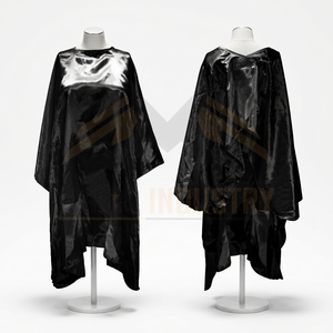 ผ้าคลุมตัดผมโพลีเอสเตอร์สีดำแบบยูนิเซ็กซ์ ชุดทำงานกันน้ำ - Product Image 1