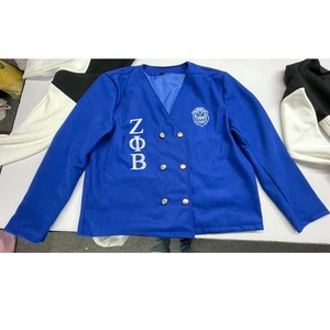 Zeta Phi Beta Chaqueta de lana ultra cálida Invierno Logotipo personalizado XL Transpirable Ecológico Bordado Tallas grandes Botón Tela de punto - Product Image 2