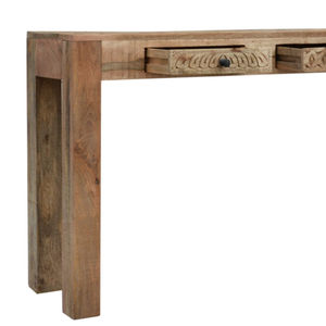 Mesas de consola retro hechas a mano, estilo rústico, gabinete de madera maciza de mango para colocar detrás del sofá, para el hogar, la oficina, la sala de estar, el bar, como mesa de almacenamiento. - Product Image 4