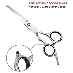 Tijeras de Peluquería Canina con Punta Redonda de Seguridad, Tijeras de Acero Inoxidable Ambidiestras para Recortar el Pelo de la Cara, Patas y Cuerpo de las Mascotas - Product Image 4