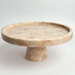 Support à gâteau rond en marbre naturel avec couvercle en verre transparent pour comptoir de cuisine et fêtes - Product Image 3