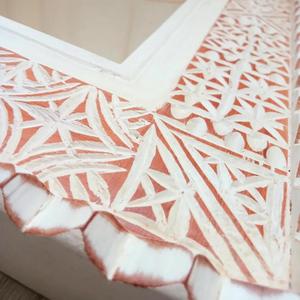 Handcrafted <strong>Moroccan</strong> Carved Wood Frame <strong>Mirror</strong> Distressed Ethnic Solid Decorative <strong>Mirror</strong> for Boho Chic Mediterranean Spa Decor - Product Image 6
