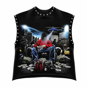 Débardeur imprimé graphique tendance style vintage personnalisé, 100 % coton jersey, sans manches, col rond, pour unisexe, vêtement décontracté - Product Image 1
