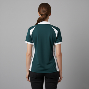 Polo femme manches courtes 100% coton 300GSM ODM/OEM, logo personnalisé, 2 tons, vêtements décontractés été, séchage rapide. - Product Image 6