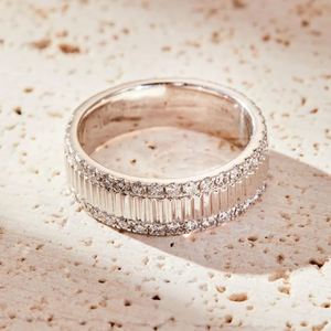 Anillo de Eternidad Completo con Moissanita Tallada, Plata de Ley 925 Bañada en Oro, 6mm, Certificado, de Lujo, Apilable, para Boda y Aniversario - Product Image 1