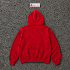 Sweat-shirt à capuche surdimensionné rouge avec fermeture éclair, imprimé graphique Wake Up, streetwear pour homme, fermeture éclair intégrale, sweat-shirt à capuche décontracté, mode urbaine, vêtements d'hiver - Product Image 6