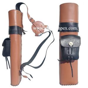 Archery Traditional Back Arrow Quiver Genuine Cow <b>Leather</b> Hunting <b>Pouch</b> <b>Belt</b> Bag - Product Image 1
