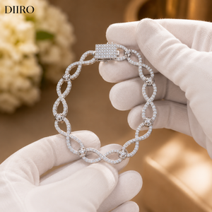Custom 925 Sterling Silver Unisex <b>Bracelet</b> Iced Out <b>Infinity</b> Tennis Moissanite Round Brilliant Cut Diamond <b>Bracelet</b> - Product Image 3