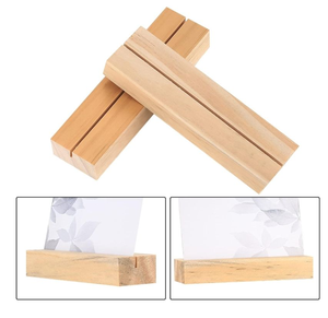 Soportes de Madera Natural para Tarjetas, Exhibidores de Tarjetas de Madera Maciza, Soporte de Madera Ecológico para Exhibición de Menús y Letreros - Product Image 1