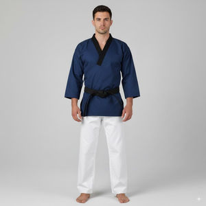 Uniforme de Práctica de Jiu Jitsu Bjj para Hombre con Logotipo Personalizado, 100% Algodón, Ligero, Transpirable, de Secado Rápido, Conjunto de Chaqueta y Pantalones de Manga Larga - Product Image 6