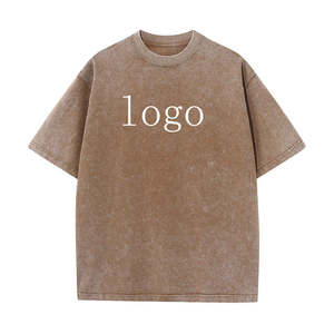T-shirt uni brodé sur mesure, haute qualité, 100% coton, effet vintage, tissu épais - Product Image 4
