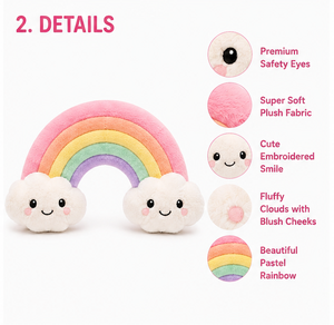Coussin en peluche arc-en-ciel, coussin décoratif doux, coussin arc-en-ciel coloré et mignon pour la chambre des enfants, canapé, décoration cadeau - Product Image 3