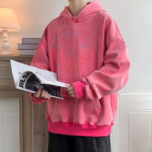 Sweat-shirts décontractés pour hommes de haute qualité, effet délavé, coupe ample, avec logo personnalisé, 100% coton molletonné - Product Image 3