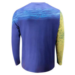 เสื้อแรชการ์ดแขนยาวสำหรับผู้ชาย ลายปลาบลูมาร์ลิน ป้องกันรังสียูวี ผลิตจากโพลีเอสเตอร์ เสื้อตกปลา UPF 50+ ป้องกันแสงแดด แห้งเร็ว ระบายอากาศได้ดี - Product Image 5