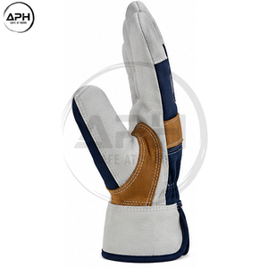 Gants de travail personnalisés en cuir, construction robuste de la paume, manchette élastique, pour atelier professionnel, vente directe usine - Product Image 2