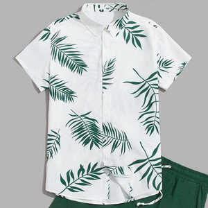 Custom Hawaiian Shirt Shorts <b>Set</b> Tropical Print Summer Beach Wear Unisex OEM Private Label Resort Vacation Outfit Ready - Product Image 6