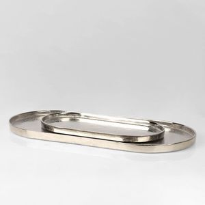 Ensemble de plateaux de service rectangulaires géométriques, décoration minimaliste, sophistication moderne - Product Image 3