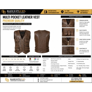 Custom Multi Pocket Polyester/Cotton Formal Mens <b>Utility</b> Motorcycle <b>Vest</b> Waterproof Windproof Winter OEM ODM - Product Image 5