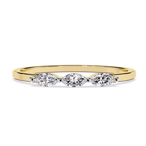 Anillos apilables de oro macizo de 14k con diamantes talla marquesa para mujer, ideales para regalo, compromiso, aniversario o boda. - Product Image 1