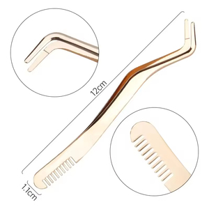 Pince à cils 3D professionnelle en acier inoxydable antistatique et non magnétique pour extensions de cils (1 pièce) - Product Image 3