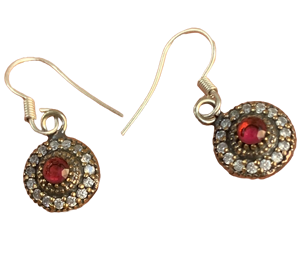 <b>Garnet</b> Gemst Designer Brands Jewelry High Quality Best Price Wholoselase Gemstone Brass Oxidized Antique Birthstone <b>Earring</b> - Product Image 1