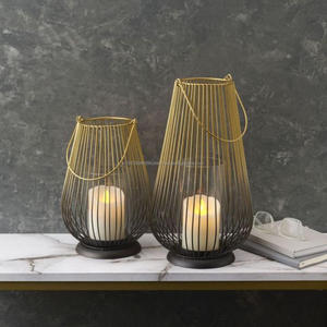 Iron Wire Crafted Pillar <b>Holder</b> Decorative Christmas <b>Lantern</b> Scented <b>Candle</b> Jar Pillar <b>Candle</b> <b>Holder</b> For Home decoration - Product Image 1