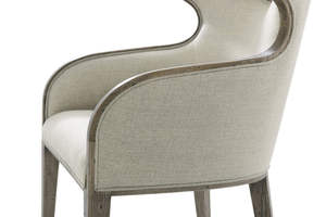 Chaise de salle à manger de luxe en bois massif avec dossier en forme de cuillère, revêtement haut de gamme, design côtier moderne pour la maison, la salle à manger, le restaurant, l'hôtel - Product Image 5