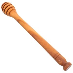 Cuchara tradicional de madera para miel con acabado liso para mezclar miel, jarabe y bebidas. - Product Image 1