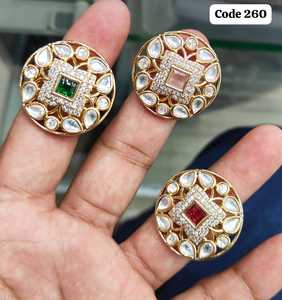 Designer Kundan Polki Finger <b>Ring</b> for Women Gold Plated <b>Adjustable</b> Statement Cocktail <b>Ring</b> Wedding Party Wear Wholesale Jewelry - Product Image 1