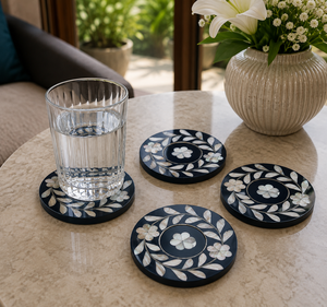 Premium Handmade Mother of Pearl Shell Coaster Set For Home Restaurant Gift Modern Luxury Coffee Tea Beverage Table Accessories - Product Image 2
