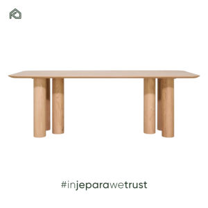 Mesa de Comedor Redonda Moderna de Alta Gama, Madera de Teca Sólida, Juego de Muebles para el Hogar de 4 Plazas para Restaurantes - Aris - Product Image 3