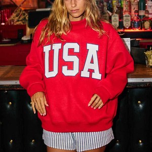 USA Custom <b>Mock</b> <b>Neck</b> Crew <b>Neck</b> Cotton Fleece Sweatshirt Chenille Letter Embroidery Tackle Twill Unisex Greek Apparel - Product Image 1