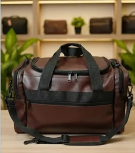 Sac de voyage en cuir pleine fleur de qualité supérieure, sac de week-end noir fait main de luxe, sac de voyage pour voyages d'affaires - Product Image 3
