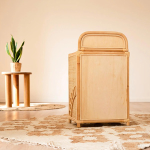 Machine à laver en rotin naturel la plus vendue, jouet fait main pour jeu d'imitation, mobilier de haute qualité pour chambre d'enfant, usine OEM ODM - Product Image 2