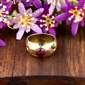 Bague en argent sterling 925, bijoux fins, turquoise Mohave rouge rose, pierre précieuse, coupe ovale, plaqué or 18 carats, pour mariages et fêtes - Product Image 1