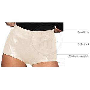Modern Street Collection Regular Fit Breathable Feel Trendy Bottoms <b>Leather</b> Jort Casual Fashion Hot <b>Shorts</b> - Product Image 4