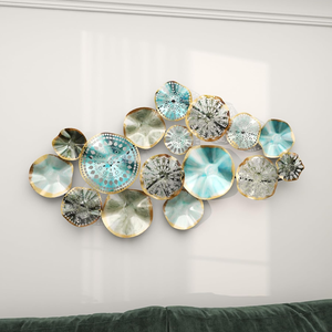 Décoration murale 3D en disques métalliques superposés, sculpture géométrique moderne pour salon, chambre, entrée, décoration contemporaine pour la maison - Product Image 1
