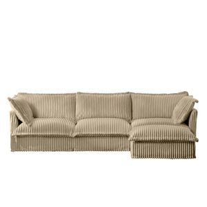 Divano Sezionale Moderno a L Oversize con Rivestimento, Comodo Divano Cloud con Seduta Profonda, Pouf Convertibile per Soggiorno - Product Image 6
