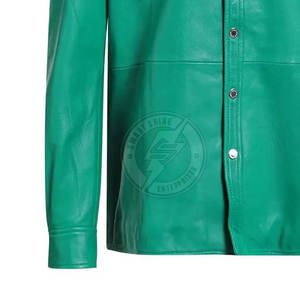 Camisas de cuero para hombre hechas en Pakistán a precio razonable, camisas de cuero transpirables y ligeras para hombre - Product Image 6