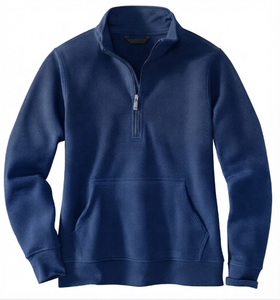 Haut unisexe à fermeture éclair 1/4, pull à col zippé, coupe décontractée, en molleton de coton, avec logo personnalisé, marque privée, fabricant de vêtements en gros - Product Image 3