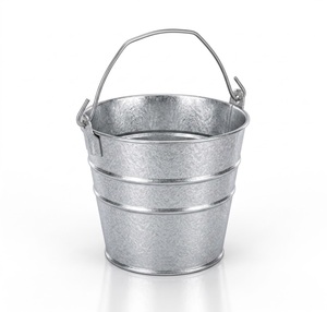 2 Quart Galvanized Iron Pail Farmhouse Metal Bucket - Product Image 1