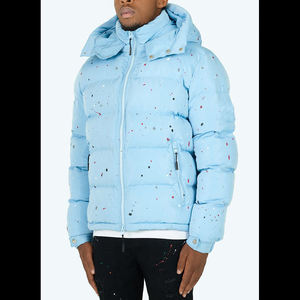 Veste matelassée décontractée pour homme, bleu clair, écologique, 100% duvet, avec fermeture éclair sur le devant, coupe régulière, matière polyester >300g - Product Image 3