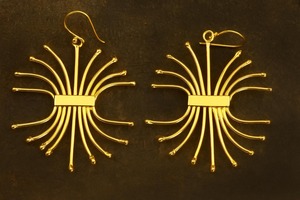 ต่างหูทองเหลืองงานหัตถกรรมโลหะคอนยัคต่างหูทองเหลืองสีพรีเมี่ยมตกแต่งเรียบสินค้าขายส่งราคาสินค้างานฝีมือโลหะ - Product Image 2