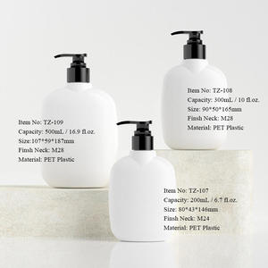 <b>200ml</b> 300ml 500ml White Flat PET Cosmetic Custom Packaging Unalilia Silk Screen Printed Pump <b>Bottles</b> Lotion Body Wash Shampoo - Product Image 5