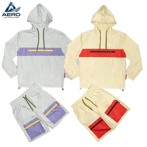 Chaqueta Cortavientos y Pantalones Cortos Casuales de Estilo Hip-Hop Moderno para Exteriores, con Paneles en Contraste, Bloques de Color Personalizados, Transpirables, Resistentes al Agua y al Viento - Product Image 3