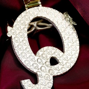 Colgante de Letra Q con Incrustaciones de Moissanita, Chapado en Oro de 18K, Plata 925, Temática Cristiana, Estilo Hip Hop, para Uso Diario Masculino - Product Image 5