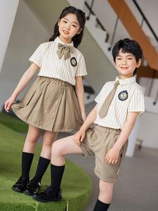 Ensemble d'uniformes scolaires pour enfants en gros, personnalisé, à manches courtes, pour l'été, pour garçons et filles, école primaire - Product Image 6
